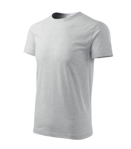 Férfi világosszürke melírozott színű basic póló - XL méret