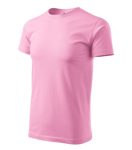 Férfi rózsaszín színű basic póló - S méret