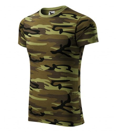 Unisex zöld terepszín színű camouflage póló - S méret