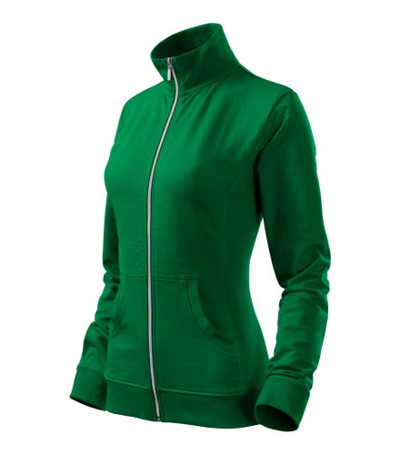 Női fűzöld színű galléros pulóver - M méret