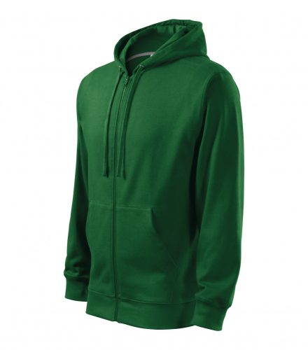 Férfi üvegzöld színű bélelt kapucnis pulóver - M méret