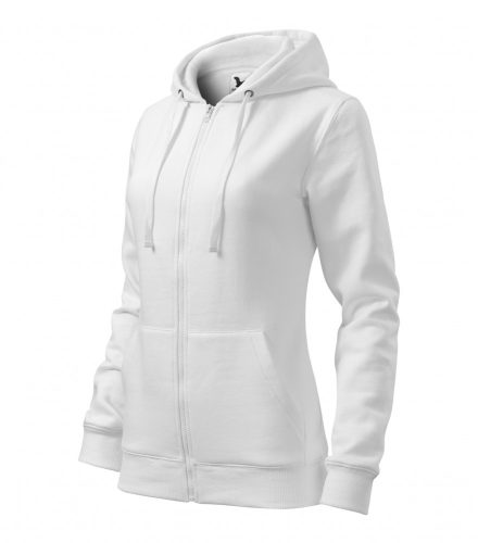 Női fehér színű bélelt kapucnis pulóver - XS méret