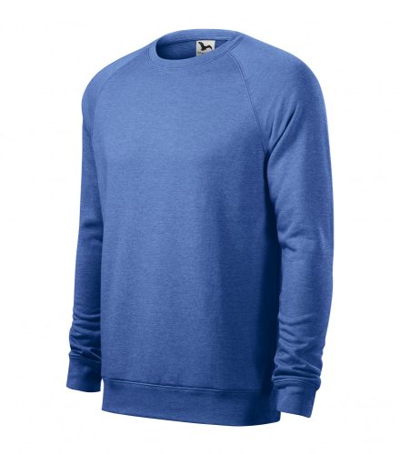 Férfi kék melírozott színű pulóver - S méret