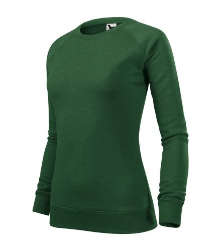Női melírozott üveg zöld színű pulóver - XL méret