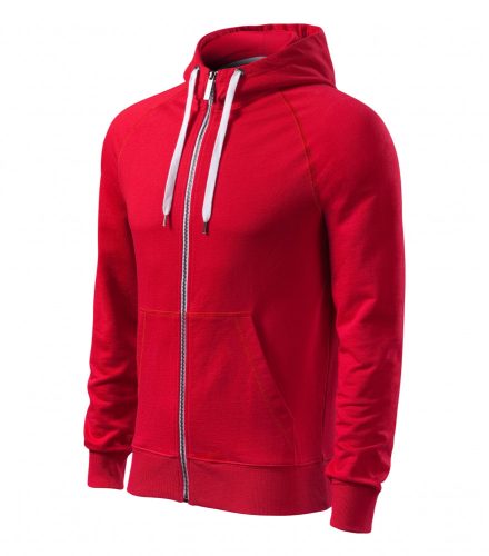 Férfi F1 piros színű cipzáros/bélelt kapucnis pulóver - S méret