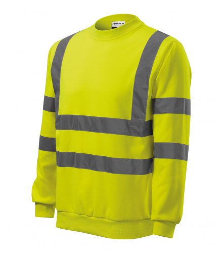 Unisex fluoreszkáló sárga színű láthatósági pulóver - 2XL méret