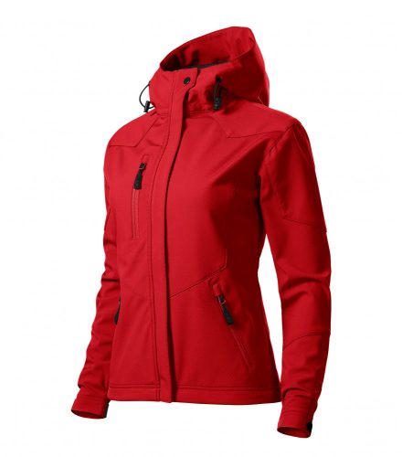 Női piros színű softshell kabát - M méret