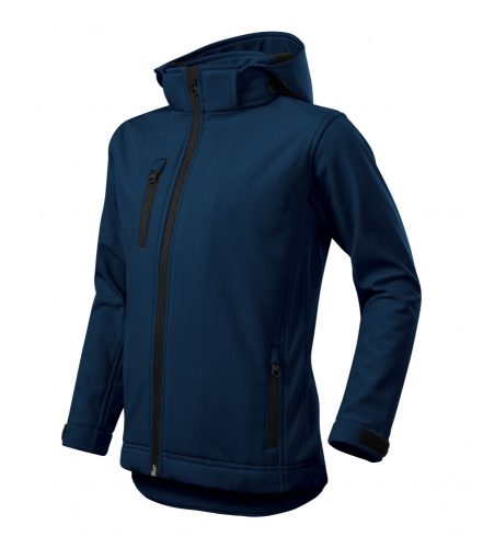 Gyerek tengerészkék színű softshell kabát - 122 cm/6 éves méret