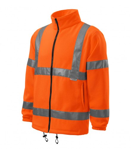 Unisex fluoreszkáló narancssárga színű polár dzseki - XL méret