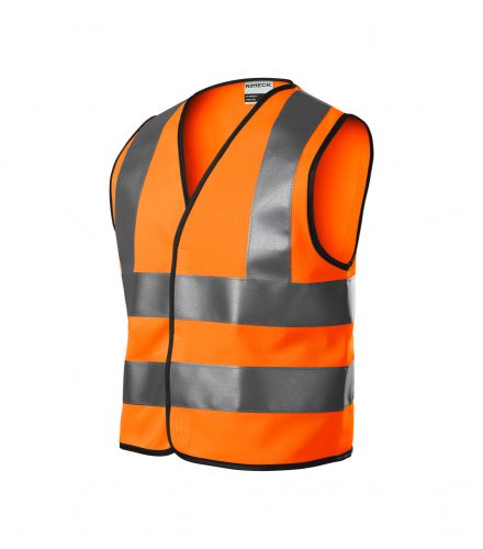 Gyerek fluoreszkáló narancssárga színű biztonsági mellény - 6-8 éves/116-140 cm méret